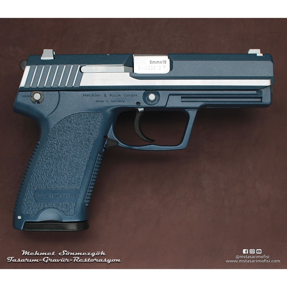Hk USP Kaplama // Cerakote Mavi,Yanaklar Parlak