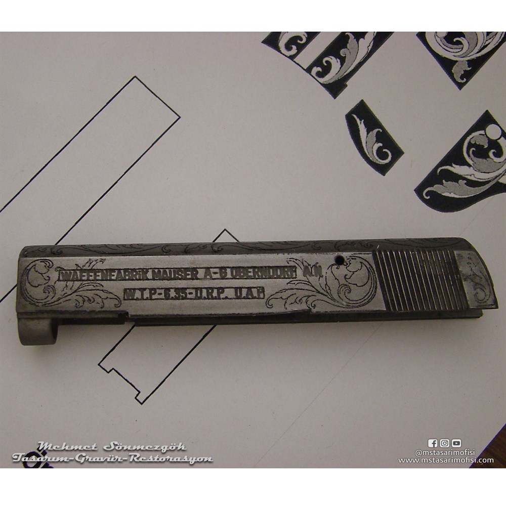 Mauser 6,35 Gravür // Altın Kakma Gravür