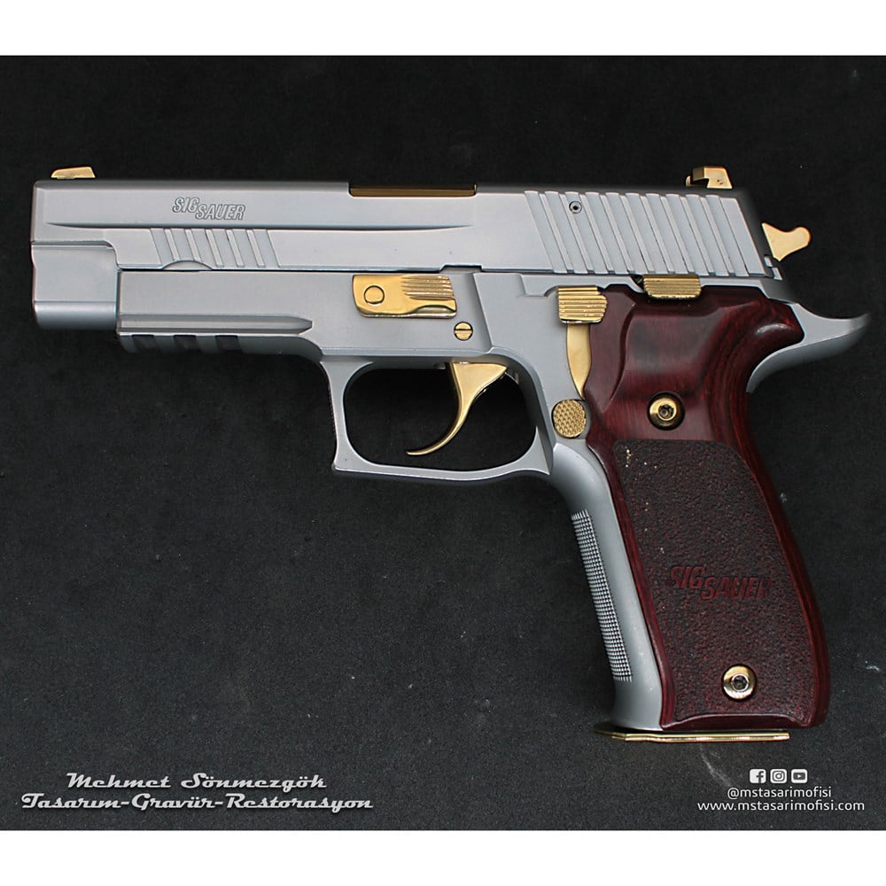 Sig Sauer P226 Elite Kaplama // Paslanmaz,Parçalar Sarı Titanyum