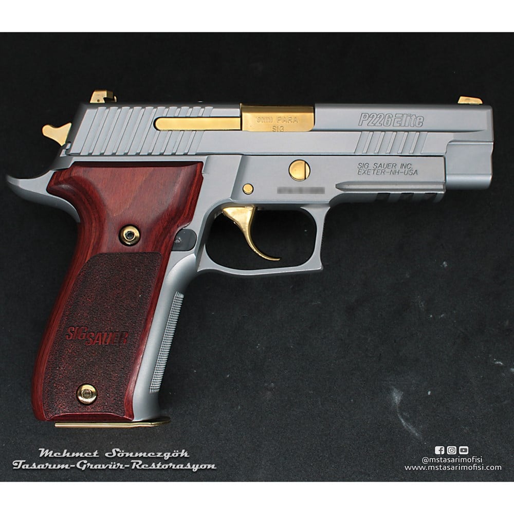 Sig Sauer P226 Elite Kaplama // Paslanmaz,Parçalar Sarı Titanyum