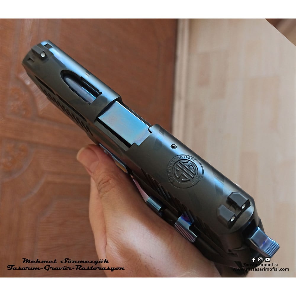 Sig Sauer P226 Modifiye // Mermi Delikli,3D Markalamalı Özel Tasarım