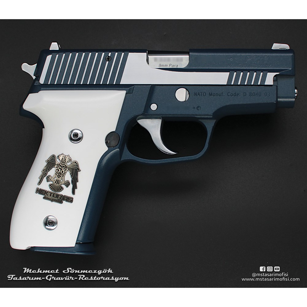 Sig Sauer P228 Kaplama // Mavi Cerakote,Parçalar Parlak