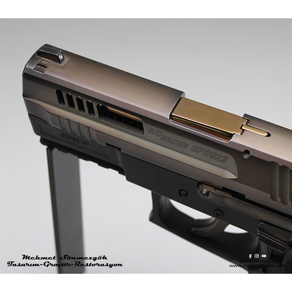 Sig Sauer SP2022 // Özel Modifiye,Çekme Kertiği,Eskitme Füme Titanyum