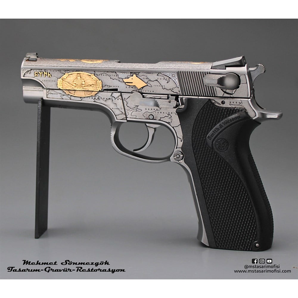 Smith & Wesson 5906 Gravür // Büyük Turan Devleti (2016 Versiyonu),Kurt Kabzeli