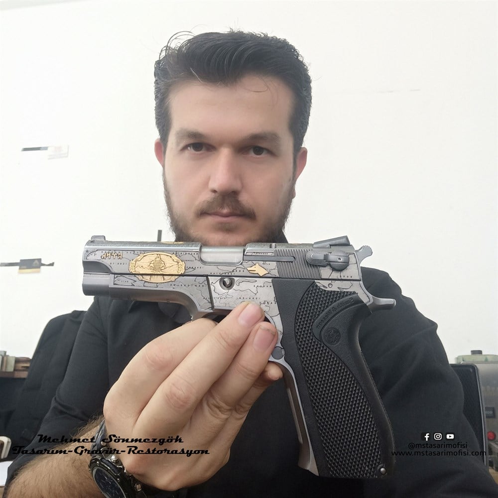 Smith & Wesson 5906 Gravür // Büyük Turan Devleti (2016 Versiyonu),Kurt Kabzeli