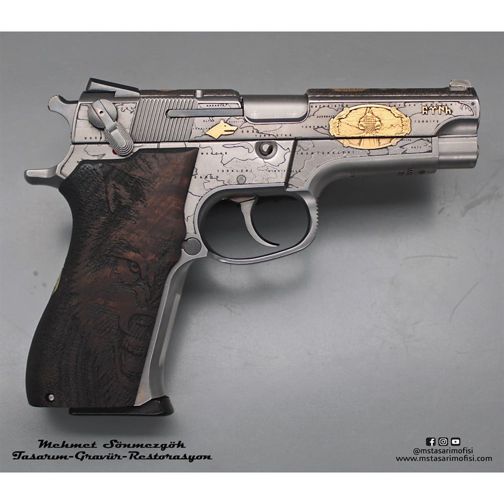 Smith & Wesson 5906 Gravür // Büyük Turan Devleti (2016 Versiyonu),Kurt Kabzeli