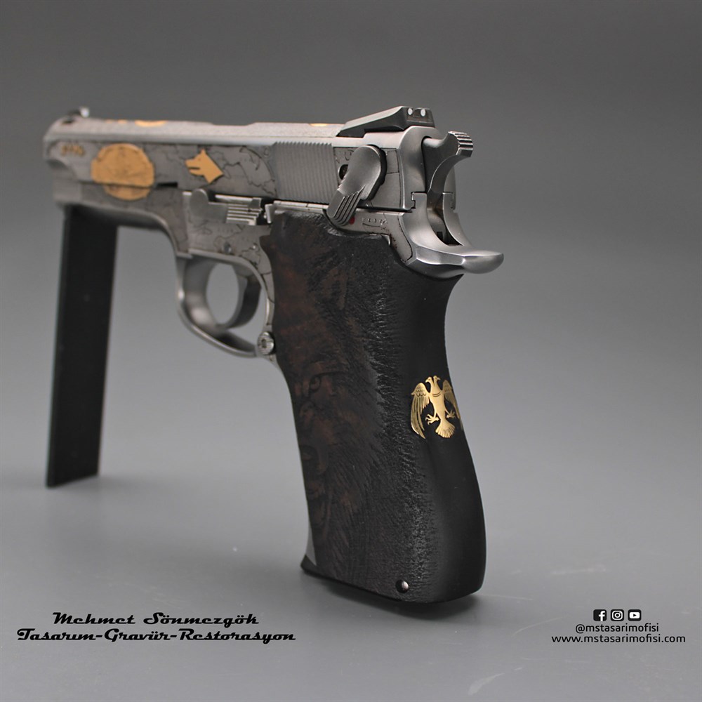 Smith & Wesson 5906 Gravür // Büyük Turan Devleti (2016 Versiyonu),Kurt Kabzeli