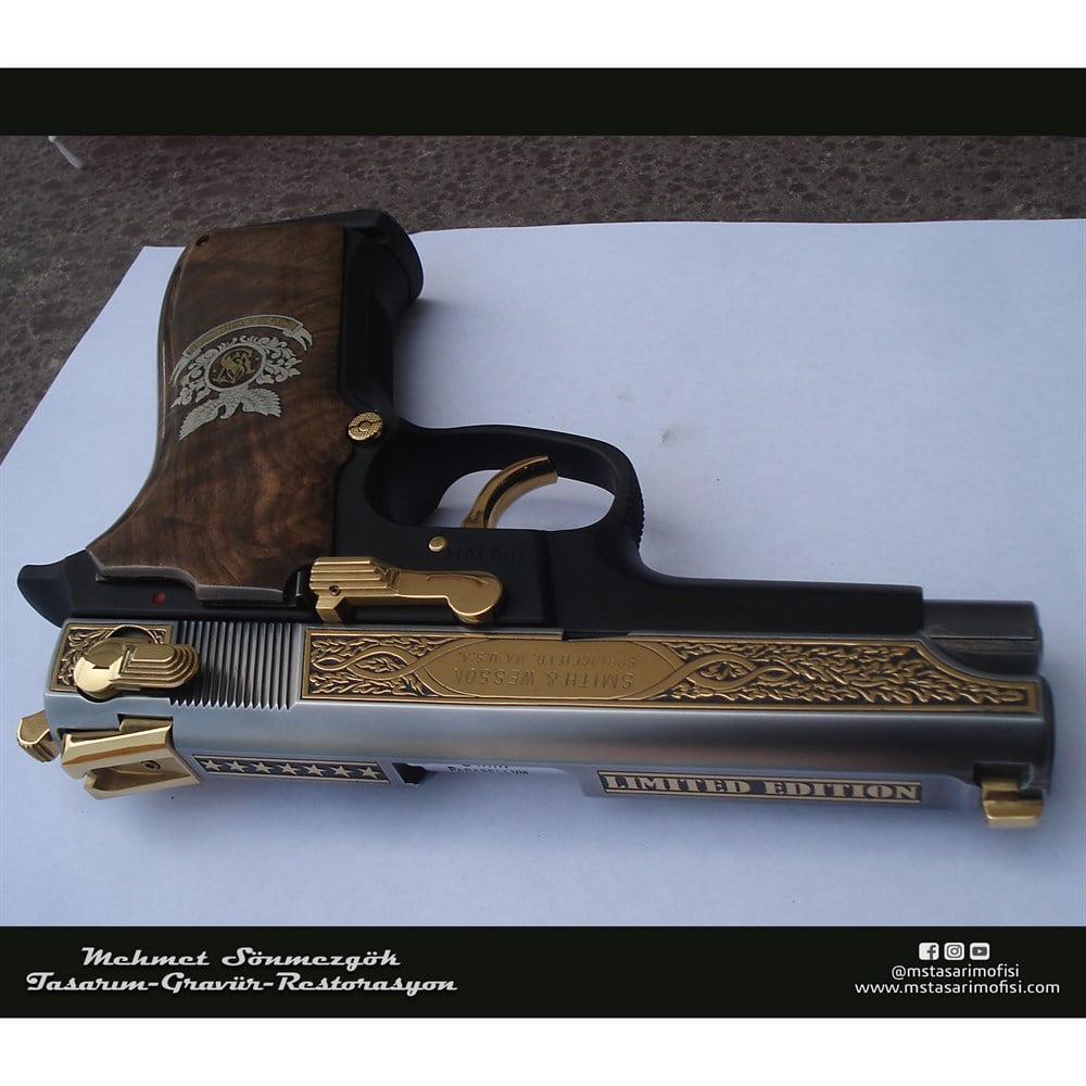 Smith & Wesson 5906 Gravür // Meşe Yaprağı Tasarım
