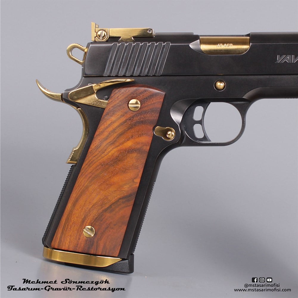 Yavuz 1911 Kabze // Parmak Destekli,Tütün Rengi