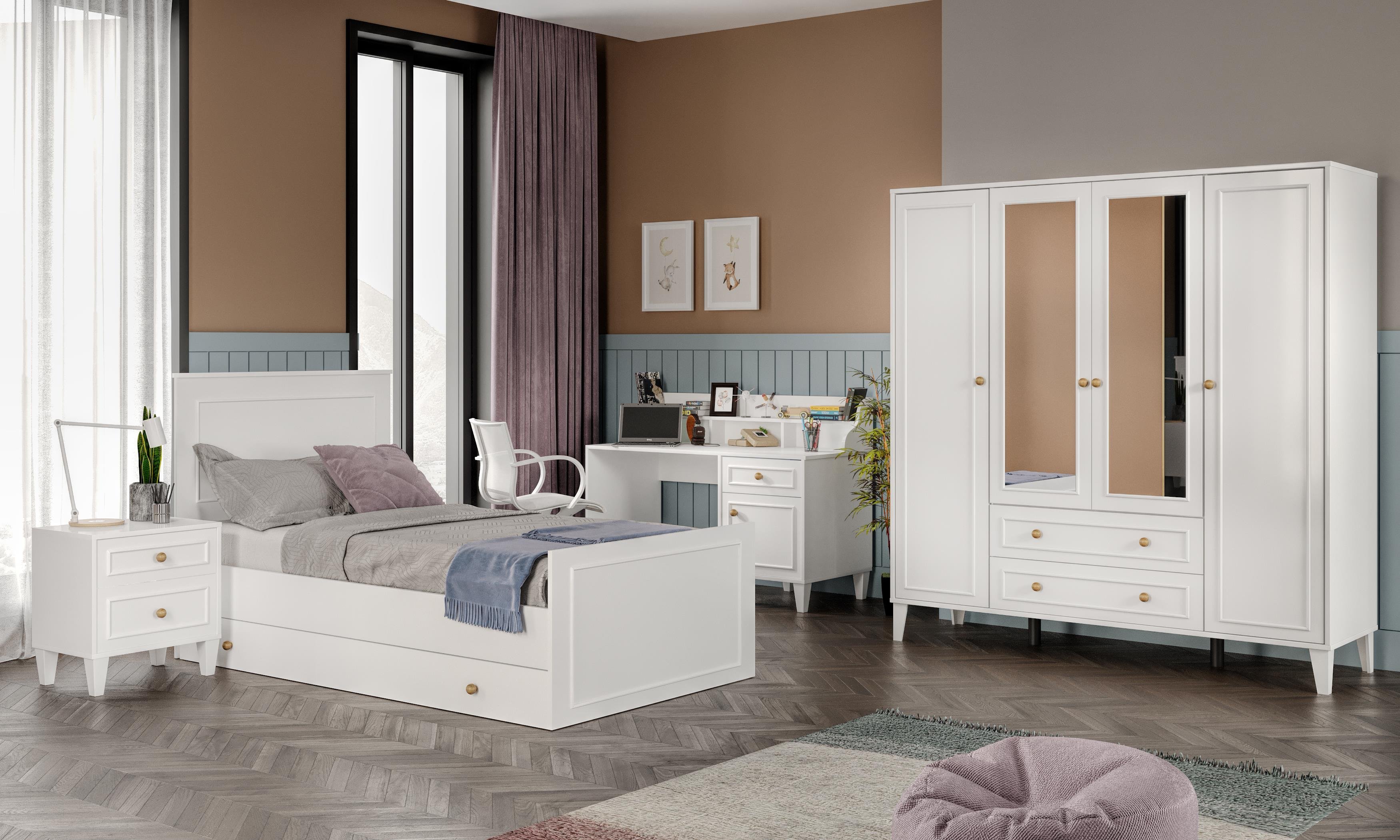 madrid aynalı genç odası takımı (%100mdf)