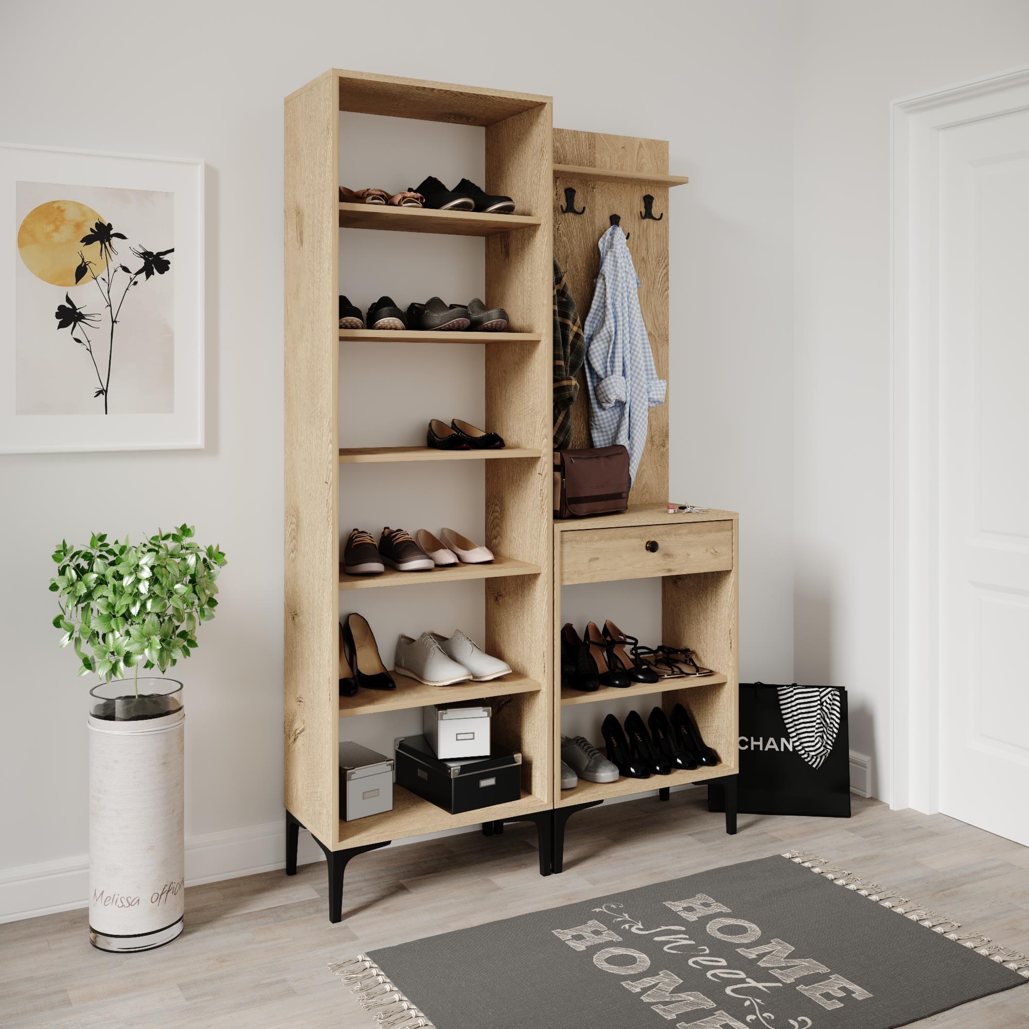 PARİS HASIRLI PORTMANTO(%100MDF)