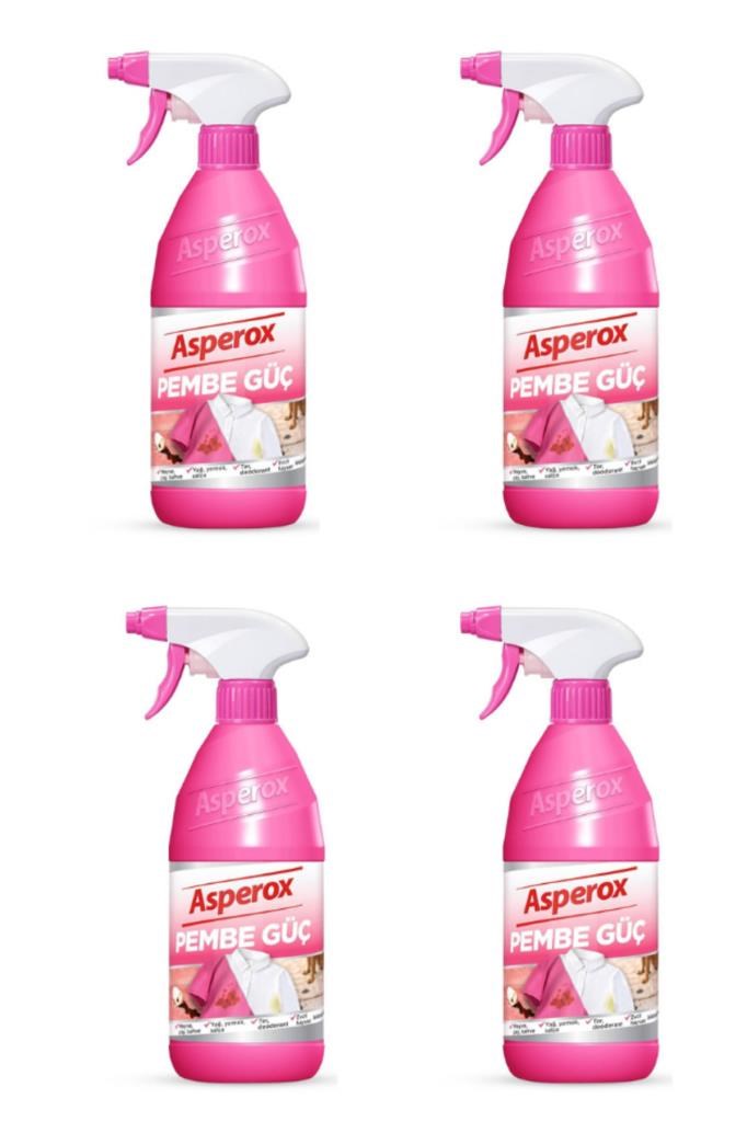 ASPEROX 650 ml Pembe Güç Leke Çıkarıcı Sprey Konsantre Formül ile Etkili Temizlik X4