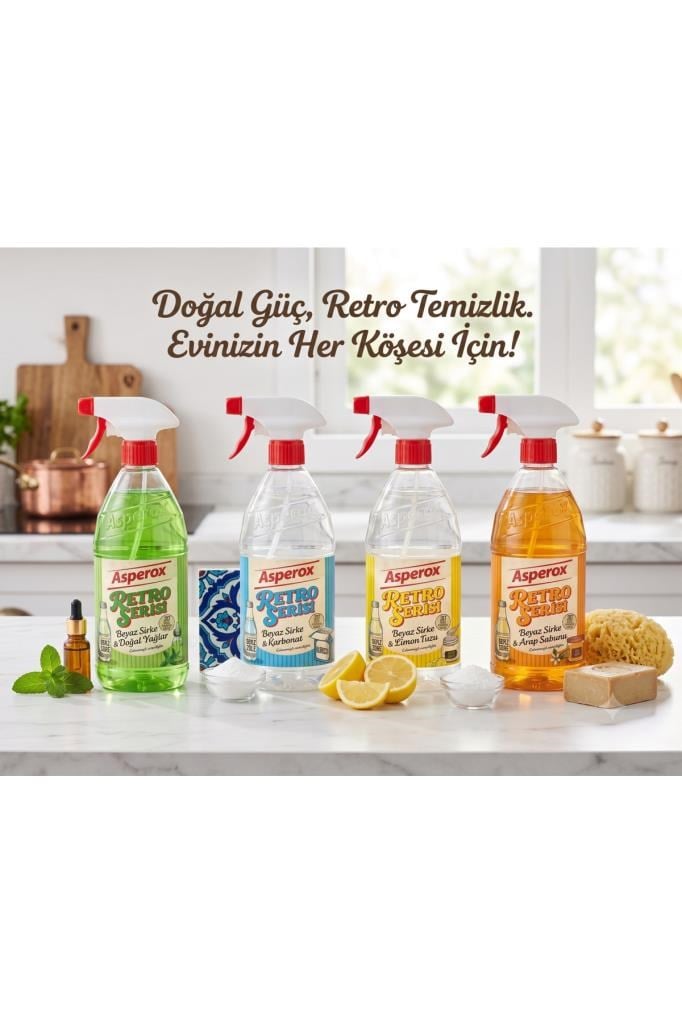 ASPEROX RETRO SERİSİ 1000ML 4'LÜ SET