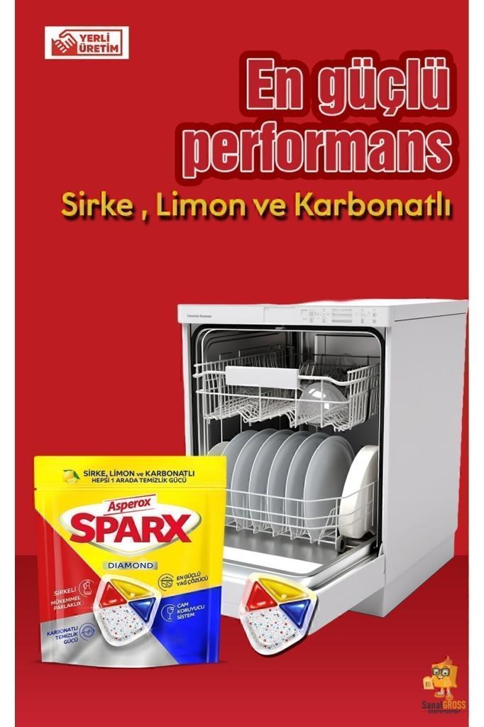 ASPEROX Sparx Bulaşık Makinesi Kapsülü 60'lı X 2 Paket (120 YIKAMA)