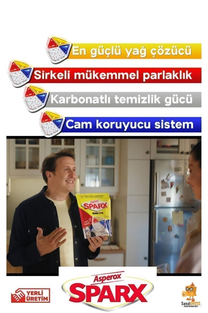 ASPEROX Sparx Bulaşık Makinesi Kapsülü 60'lı X 2 Paket (120 YIKAMA)