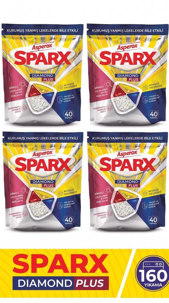ASPEROX SPARX DIAMOND PLUS BULAŞIK MAKİNESİ KAPSÜLÜ 40LI 4 ADET