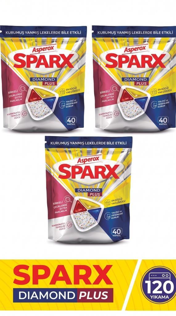 ASPEROX SPARX DIAMOND PLUS BULAŞIK MAKİNESİ KAPSÜLÜ 40LI 3 ADET