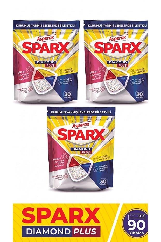 ASPEROX Sparx Diamond Plus Bulaşık Makinesi Kapsülü 30'lu 3 ADET