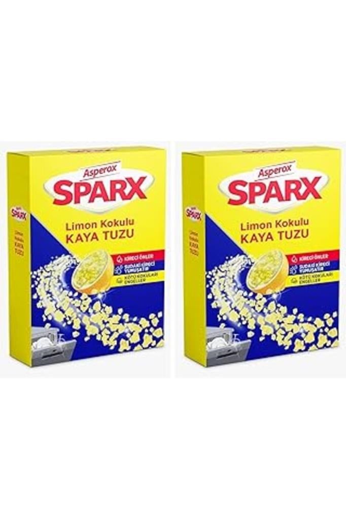 Asperox Sparx Limon Kokulu Bulaşık Makinesi Kaya Tuzu 1,5 Kg (2 Paketi)