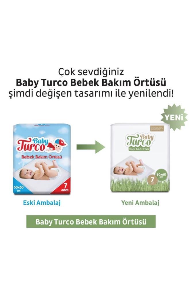 Baby Turco Bebek Bakım Örtüsü 60x60 Cm 7x10 70 Adet