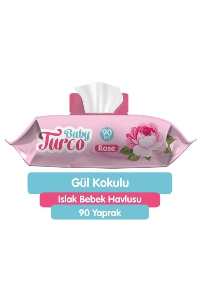 Baby Turco Gül Kokulu Islak Bebek Havlusu 90 Lı
