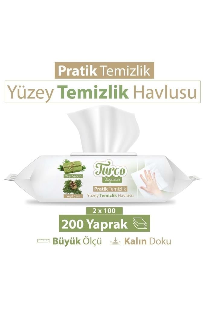 Baby Turco Turco Doğadan Pratik Yüzey Temizlik Havlusu 100 yaprak