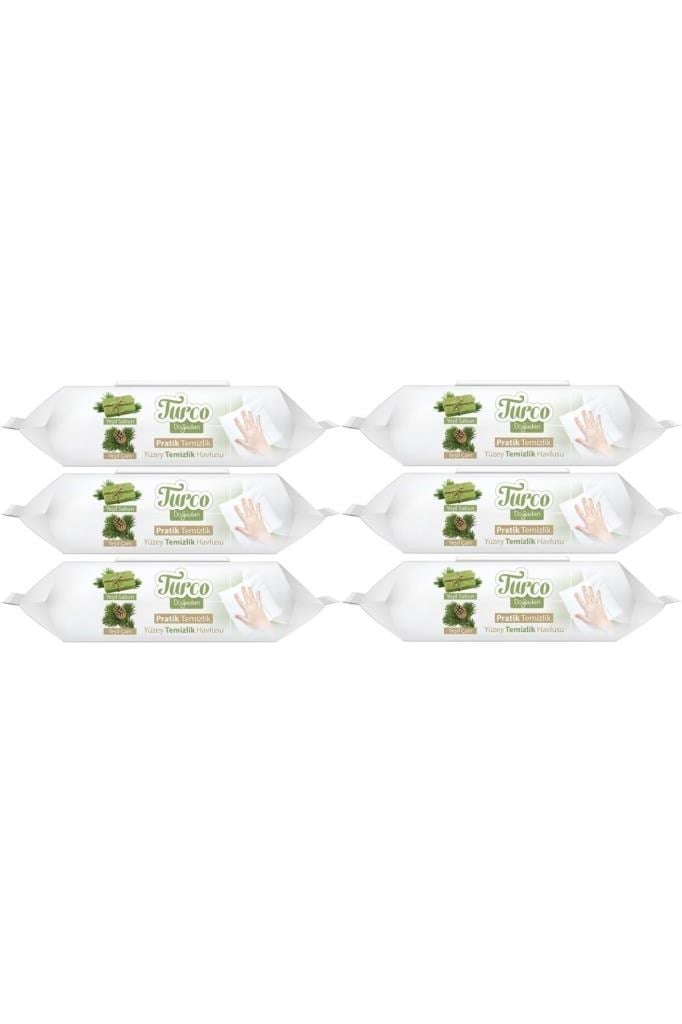 Baby Turco Turco Doğadan Pratik Yüzey Temizlik Havlusu 100 Yaprak Yeşil Sabun/Yeşil Çam (6 Lı Set) 600 Yaprak