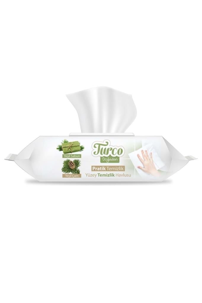 Baby Turco Turco Doğadan Pratik Yüzey Temizlik Havlusu 100 Yaprak Yeşil Sabun/Yeşil Çam (6 Lı Set) 600 Yaprak