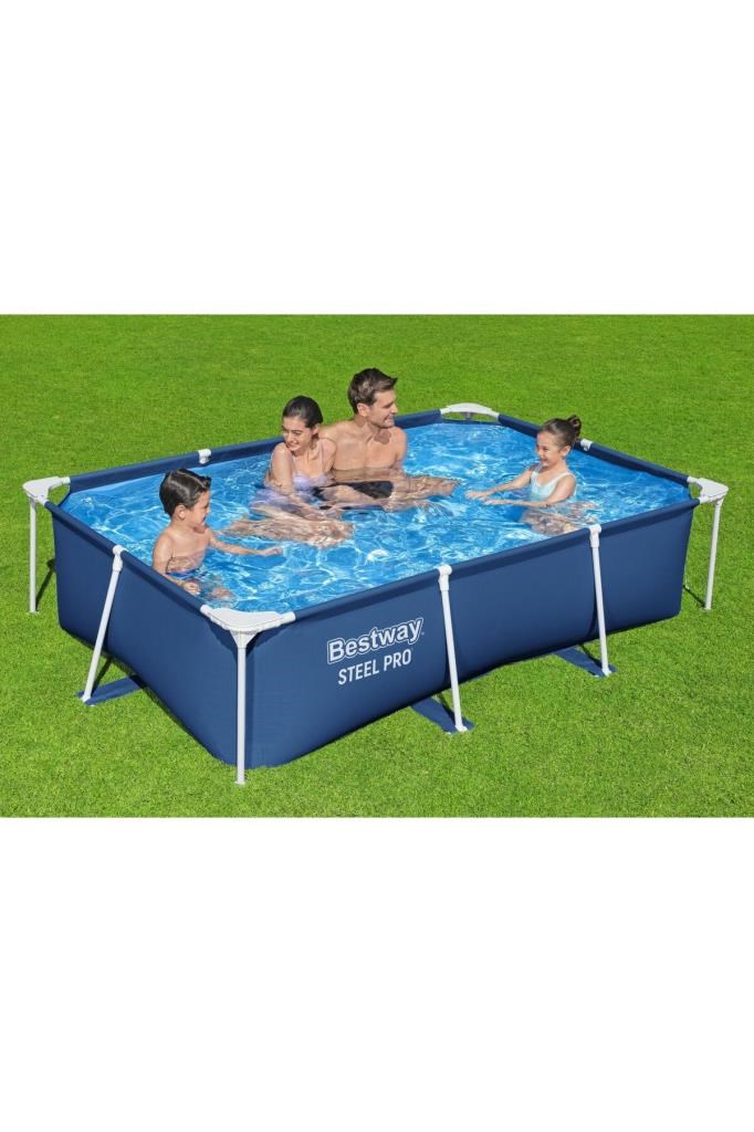 Bestway ® 56403 Steel Pro® Dikdörtgen Yerüstü Prefabrik Havuz 2,59 M X 1,70 M X 61 Cm