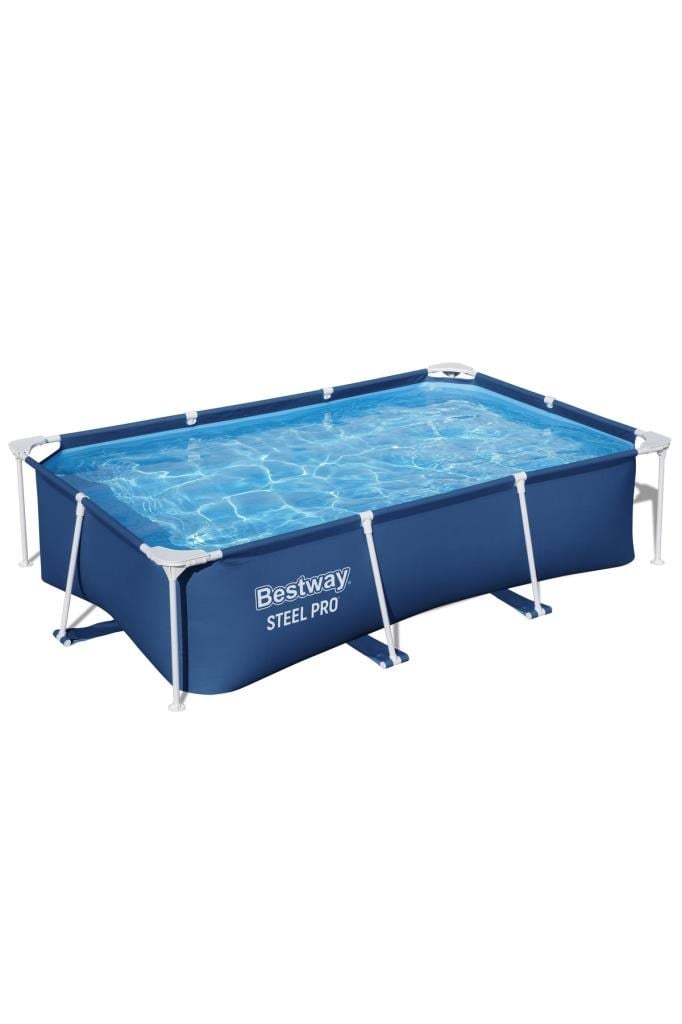 Bestway ® 56403 Steel Pro® Dikdörtgen Yerüstü Prefabrik Havuz 2,59 M X 1,70 M X 61 Cm