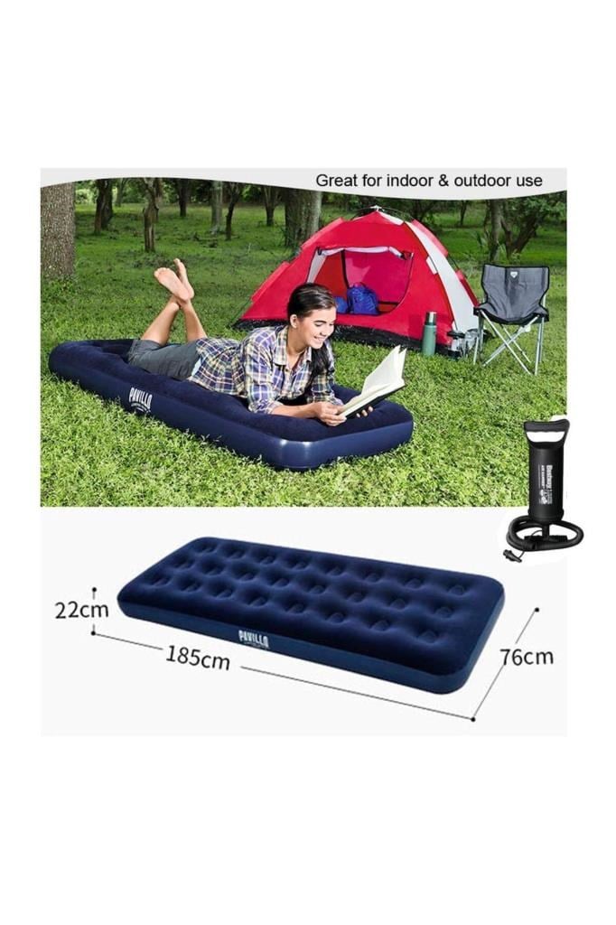 Bestway 67000 Tek Kişilik Şişme Yatak + 62002 Pompa 185X76X22 cm