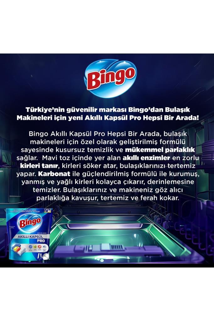 Bingo Akıllı Kapsül Pro Bulaşık Makinesi Deterjanı Tableti 80'li