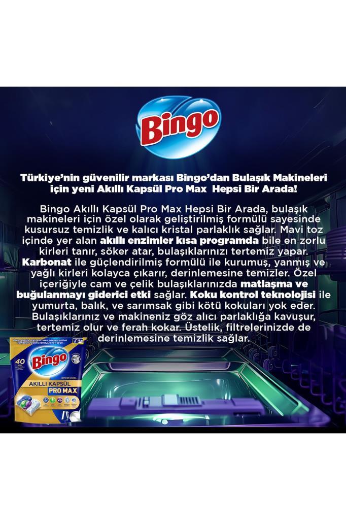 Bingo Akıllı Kapsül Pro Max Bulaşık Deterjanı Tableti 120-li