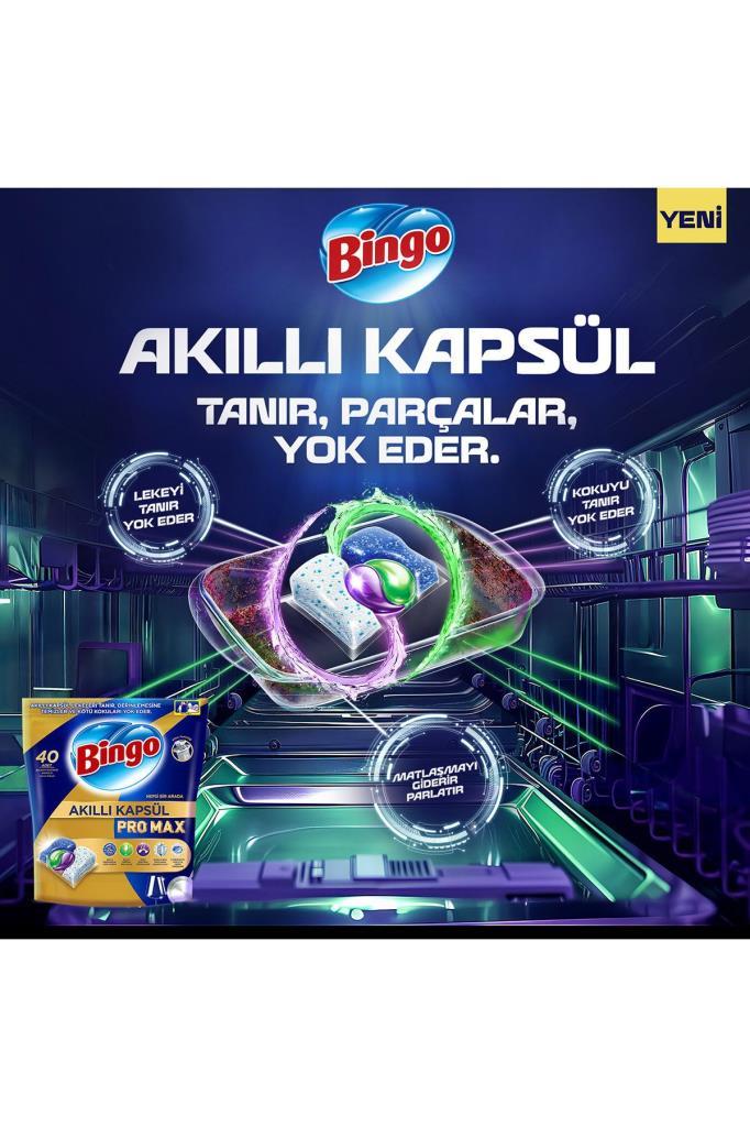 Bingo Akıllı Kapsül Pro Max Bulaşık Makinesi Deterjanı Tableti 20'li
