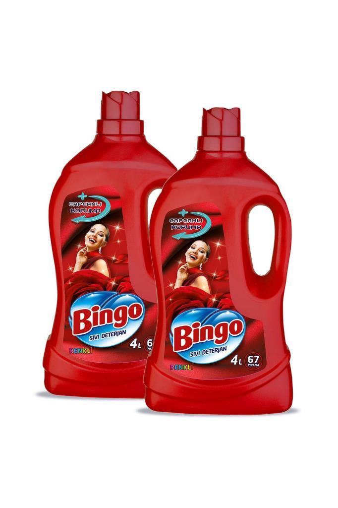 Bingo Renkli Sıvı Bakım Çamaşır Deterjanı 4 Lt X 2 Adet