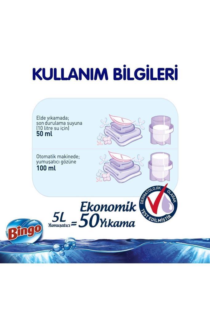 Bingo Soft Çamaşır Yumuşatıcısı Gülpembe 5 L Ekonomi Paketi 4'lü