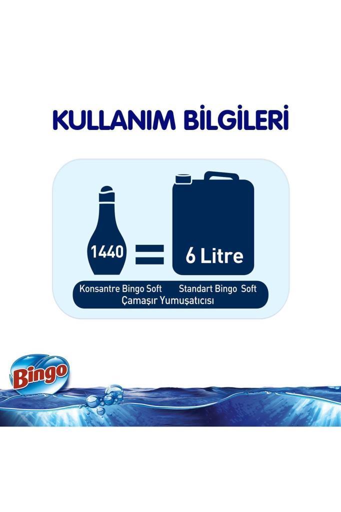 Bingo Soft Konsantre Çamaşır Yumuşatıcısı Sensitive 1440 ml Ekonomipaketi 4'lü