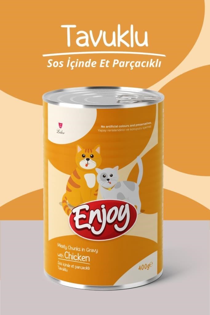 Enjoy Tavuklu Kedi Konservesi Sos İçinde Et Parçacıklı 400 Gr