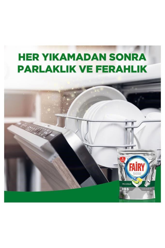 Fairy Platinum 72 Yıkama Bulaşık Makinesi Deterjanı Tableti / Kapsülü Limon Kokulu