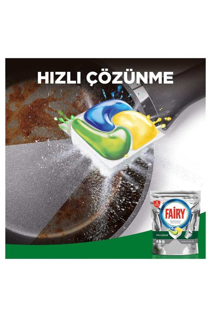 Fairy Platinum 72 Yıkama Bulaşık Makinesi Deterjanı Tableti / Kapsülü Limon Kokulu