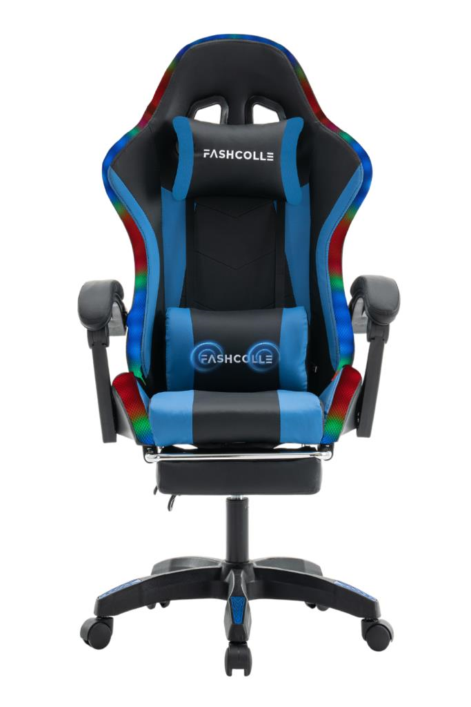 Fashcolle Blue Star Işıklı - Masaj Özellikli Oyuncu Koltuğu Mavi-Siyah