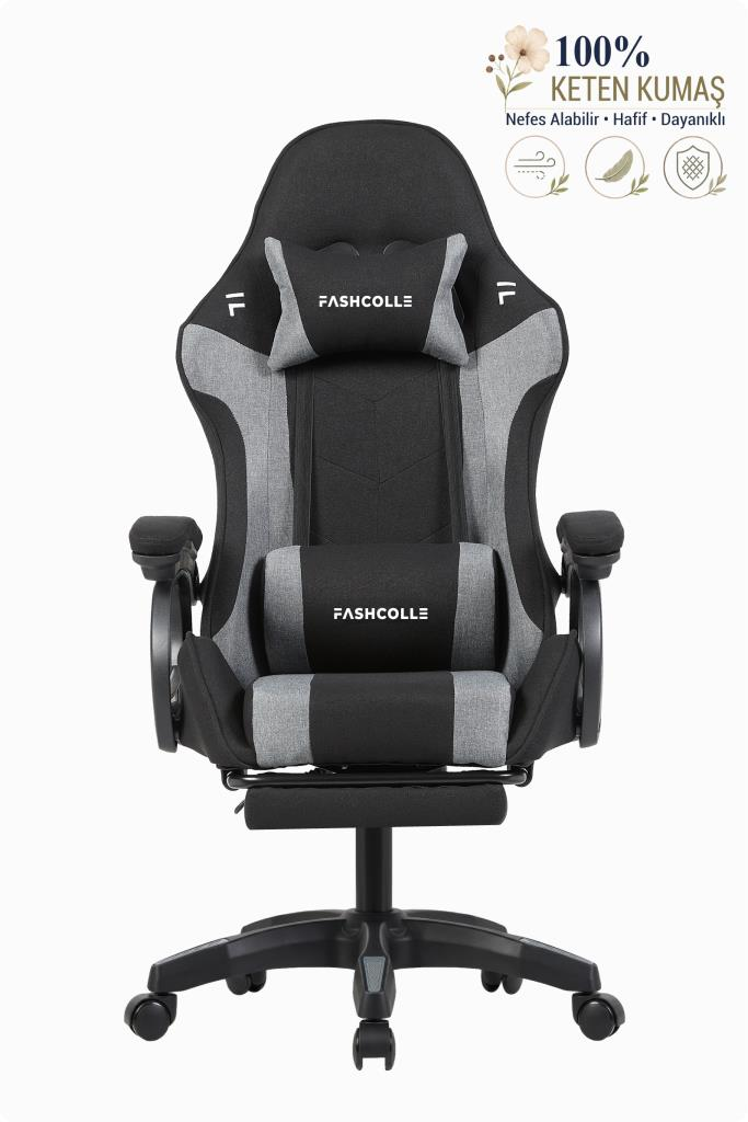 Fashcolle Dynamic Air Kumaş Grey Masajlı Oyuncu Koltuğu