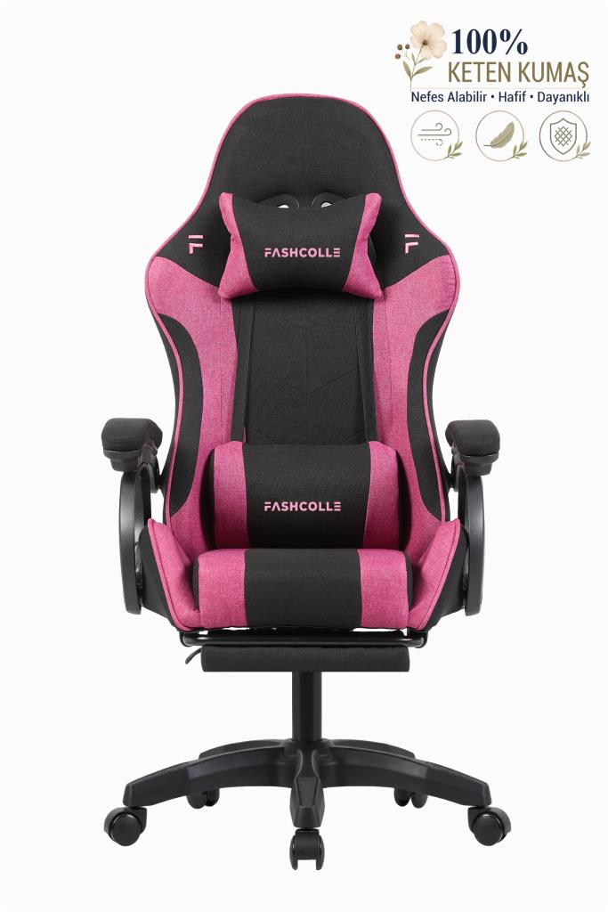 Fashcolle Dynamic Air Kumaş Pink Masajlı Oyuncu Koltuğu