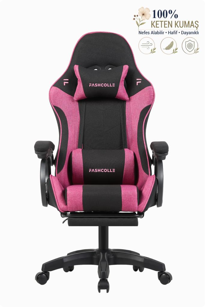 Fashcolle Dynamic Air Kumaş Pink Masajlı Oyuncu Koltuğu