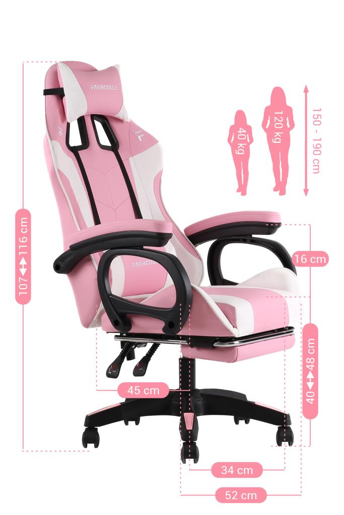 Fashcolle Dynamic Pink Masajlı Oyuncu Koltuğu