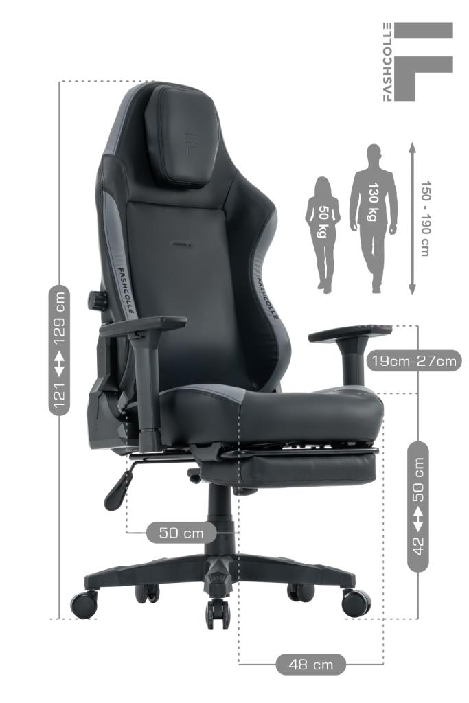 Fashcolle Globe Pro Black-Grey Oyuncu Koltuğu