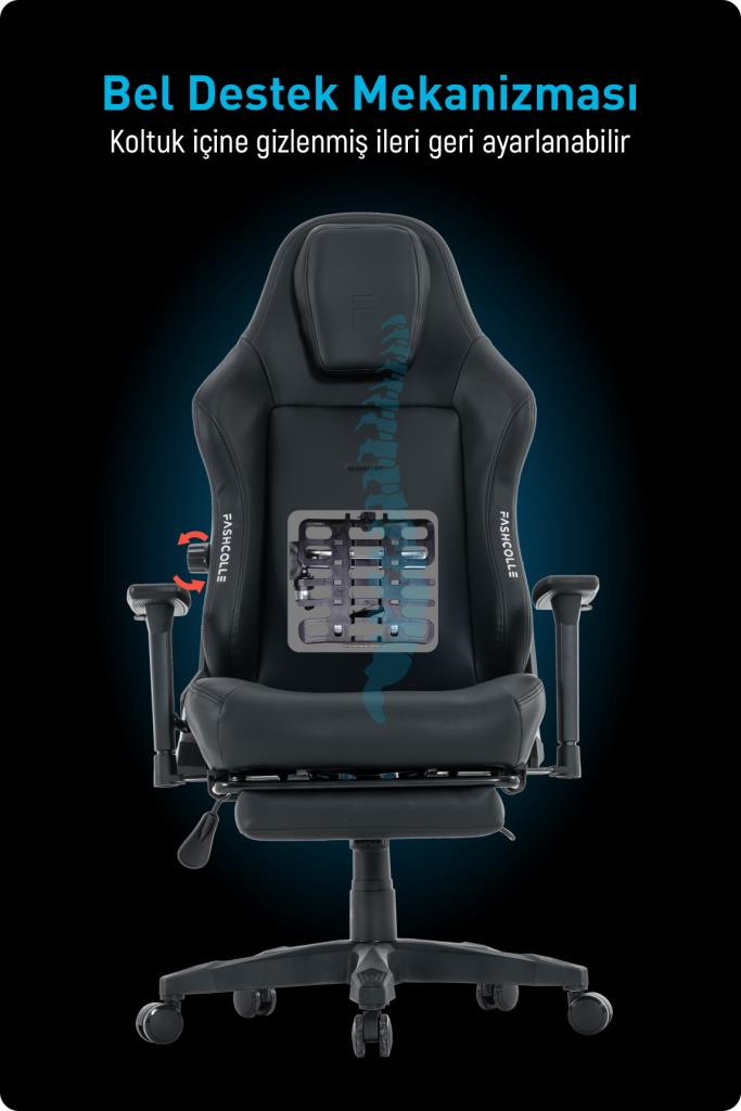 Fashcolle Globe Pro Black Oyuncu Koltuğu