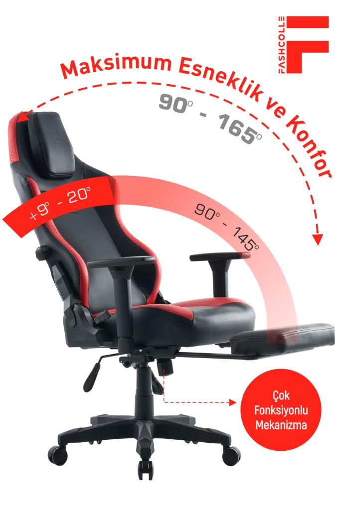 Fashcolle Globe Pro Black-Red Oyuncu Koltuğu