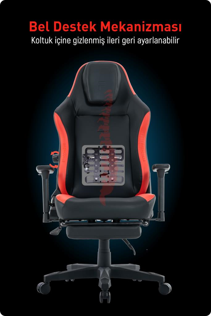 Fashcolle Globe Pro Black-Red Oyuncu Koltuğu
