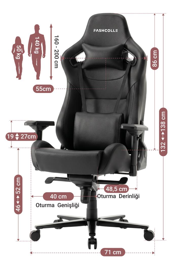 Fashcolle Grand Pro Black Oyuncu Koltuğu